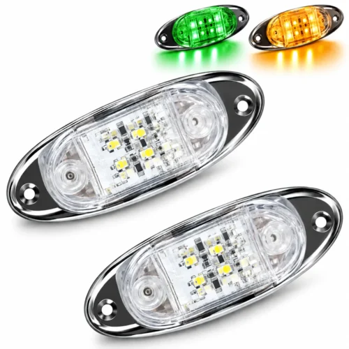 PLAFON UNIVERSAL LATERAL 12 LEDS BICOLOR 12/24V AMBAR/VERDE APARATO ALUMBRADO SENAL UNIV. (PAR)