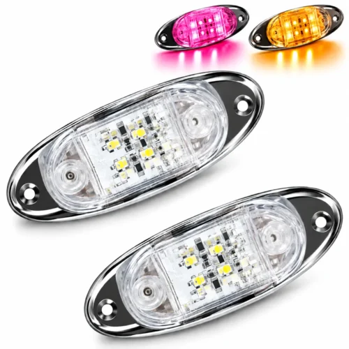 MULT:303:STR:AMPK PLAFON UNIVERSAL LATERAL 12 LEDS BICOLOR 12/24V AMBAR/ROSA APARATO ALUMBRADO SENAL UNIV. (PAR)