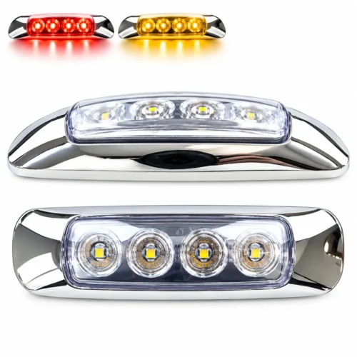 MULT:6739C:AMRD PLAFON UNIVERSAL LATERAL 8 LEDS BICOLOR 12/24V AMBAR/ROJO APARATO ALUMBRADO SENAL UNIV. (PZA)