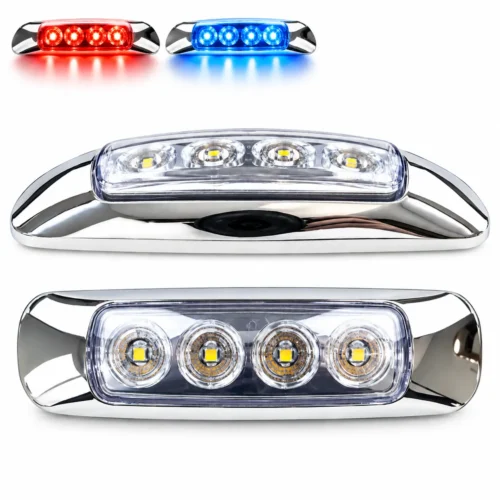 MULT:6739C:RDBU PLAFON UNIVERSAL LATERAL 8 LEDS BICOLOR 12/24V ROJO/AZUL APARATO ALUMBRADO SENAL UNIV. (PZA)