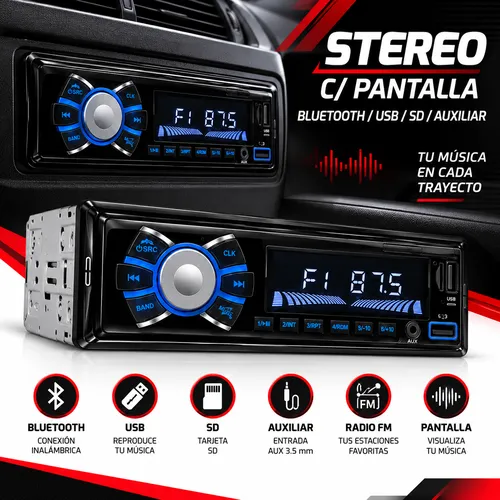 STEREO C/ PANTALLA FM BLUETOOTH USB SD AUXILIAR IN 45W (PIEZA)