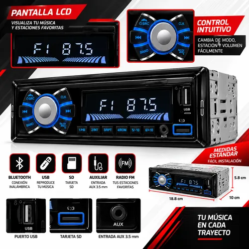 STEREO C/ PANTALLA FM BLUETOOTH USB SD AUXILIAR IN 45W (PIEZA)