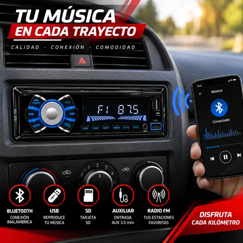 STEREO C/ PANTALLA FM BLUETOOTH USB SD AUXILIAR IN 45W (PIEZA)