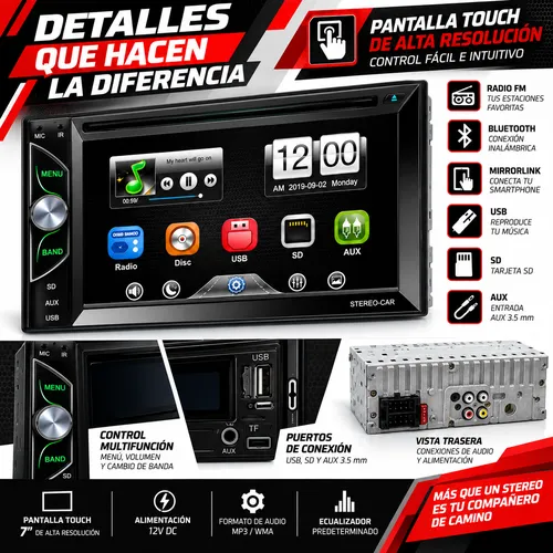 STEREO C/ PANTALLA TOUCH FM BLUETOOTH MIRRORLINK (PIEZA)