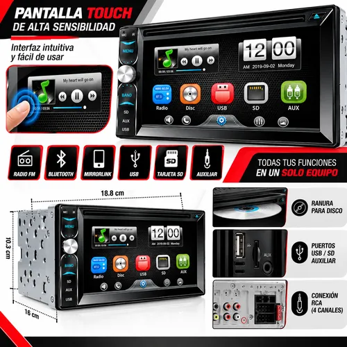 STEREO C/ PANTALLA TOUCH FM BLUETOOTH MIRRORLINK (PIEZA)