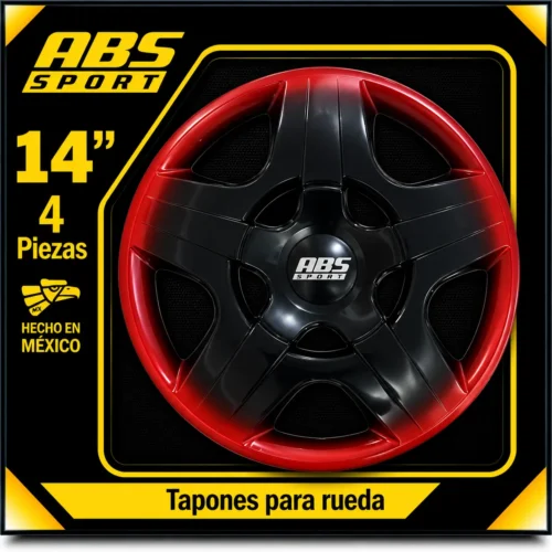 T-ABSBIR14 TAPON ABS BICOLOR DIFUMINADO ROJO RIN 14