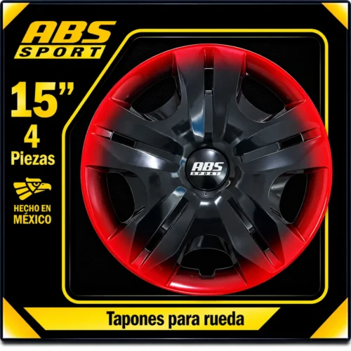 T-ABSBIR15 TAPON ABS BICOLOR DIFUMINADO ROJO RIN 15.