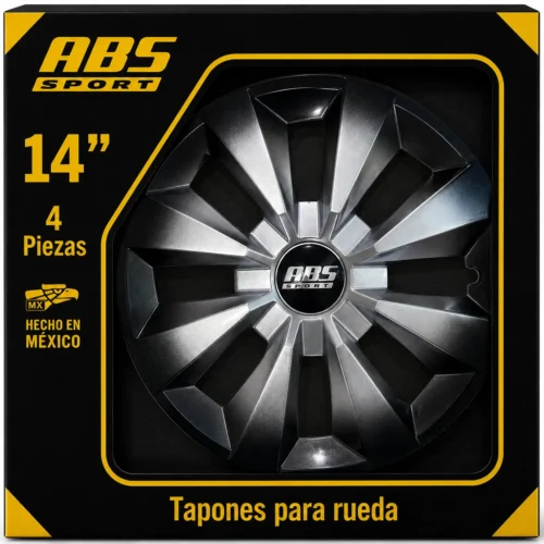 TAPÓN ABS LINEA BICOLOR RIN 14 GRIS/NEG MOD R14-5