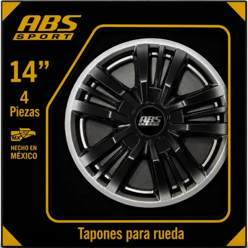 TAPÓN ABS LINEA BICOLOR RIN 14 NEG/GRIS MOD R14-7