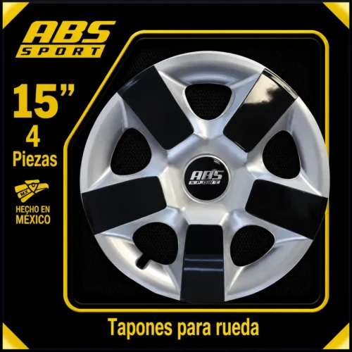 T-LESR150037 TAPON ABS LINEA BICOLOR RIN 15 GRIS/NEG MOD. 0037