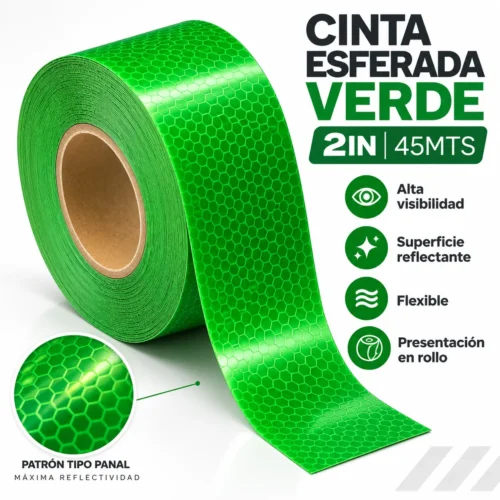 CINTA ESFERADA VERDE 2IN 45MTS