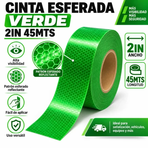 CINTA ESFERADA VERDE 2IN 45MTS