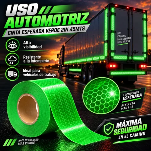 CINTA ESFERADA VERDE 2IN 45MTS
