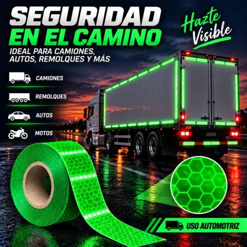 CINTA REFLEJANTE 1/4IN VERDE 45MTS