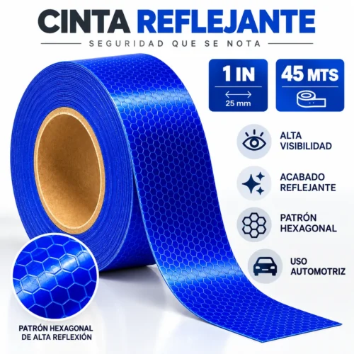 CINTA REFLEJANTE 1IN AZUL 45MTS