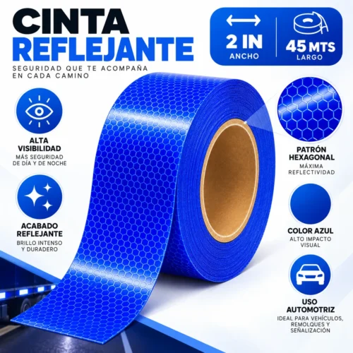 CINTA REFLEJANTE 2IN AZUL 45MTS