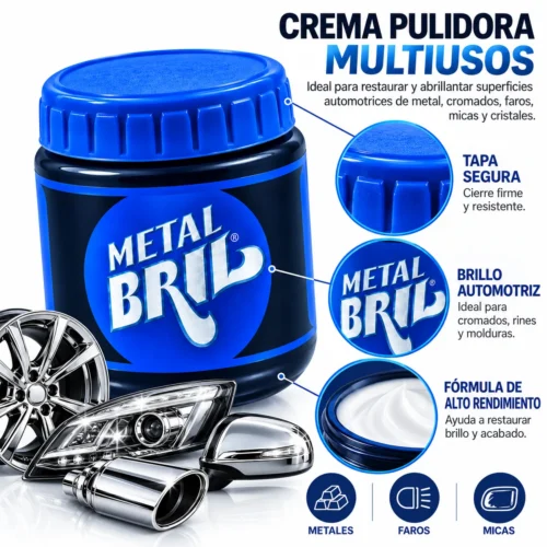 CREMA ABRILLANTADORA DE METALES CRISTALES Y MICAS METALBRIL 500 GR