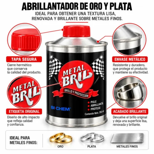 PULIDOR LIQUIDO PARA METALES METAL POLISH 250 ML