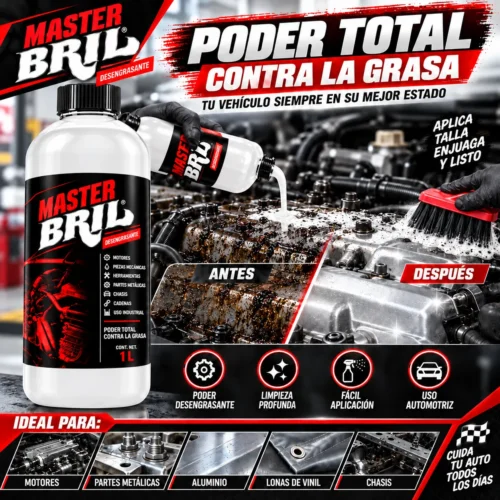 LIMPIADOR DE ALUMINIO Y VINIL MASTER BRIL BLANCO 1 LT