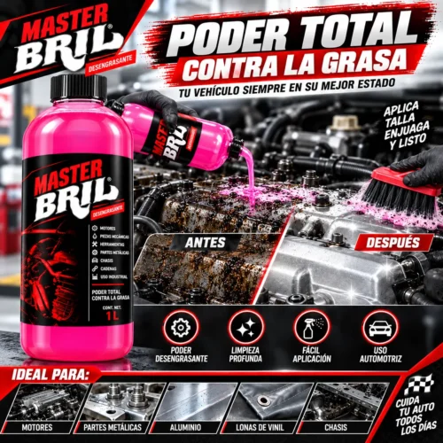 REMOVEDOR DE OXIDOS, GRASAS Y ADHERENCIAS EN ALUMINIO MASTER BRIL ROJO 1 LT