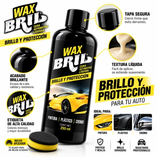 CERA LIQUIDA CON CARNUBA WAX BRIL 500 ML