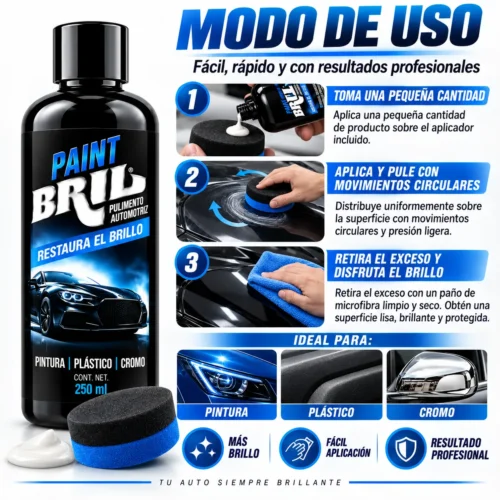 PROTECTOR Y ABRILLANTADOR DE PINTURA PAINT BRIL 500 ML