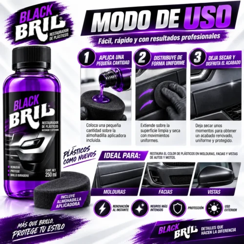 RESTAURADOR DE PLASTICOS BLACK BRIL 125 ML.