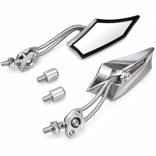 ESPEJO UNIVERSAL PARA MOTOCICLETA PLATA (PAR)