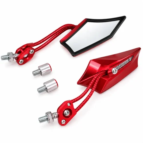 ESPEJO UNIVERSAL PARA MOTOCICLETA ROJO (PAR)