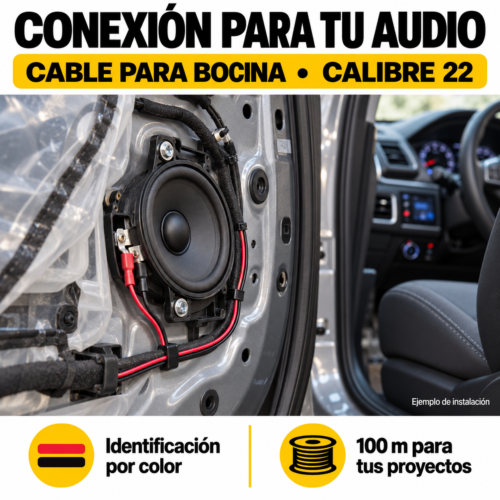 CABLE PARA BOCINA 100M - CALIBRE 22
ROJO/NEGRO