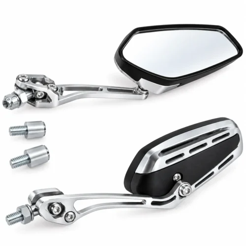 ESPEJO UNIVERSAL PARA MOTOCICLETA PLATA (PAR)