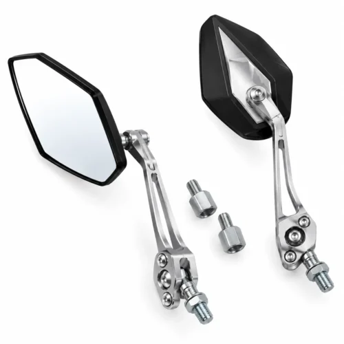 ESPEJO UNIVERSAL PARA MOTOCICLETA PLATA (PAR)