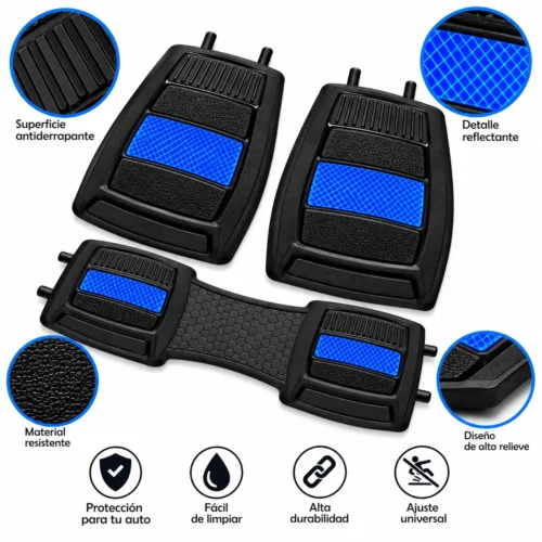 TAPETE AUTOMOTRIZ 3 PZAS AZUL