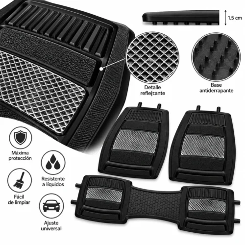 TAPETE AUTOMOTRIZ 3 PZAS PLATA