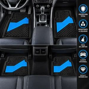 TAPETE AUTOMOTRIZ 4 PZAS AZUL