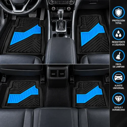 TAPETE AUTOMOTRIZ 4 PZAS AZUL