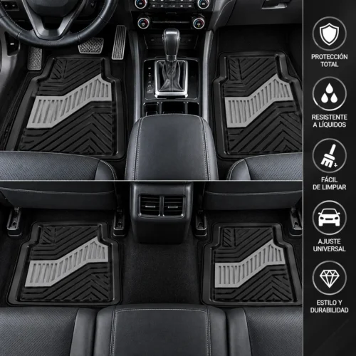 TAPETE AUTOMOTRIZ 4 PZAS GRIS