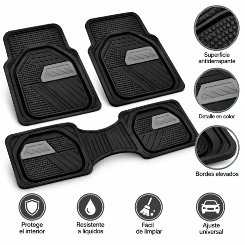 TAPETE AUTOMOTRIZ 3 PZAS GRIS