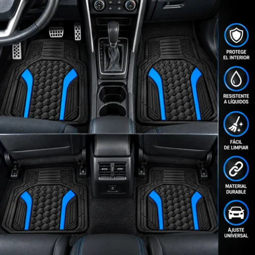 TAPETE AUTOMOTRIZ 4 PZAS AZUL