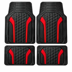 TAPETE AUTOMOTRIZ 4 PZAS ROJO