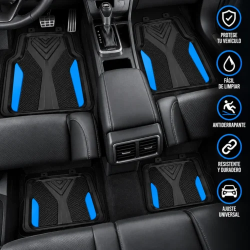 TAPETE AUTOMOTRIZ 4 PZAS AZUL