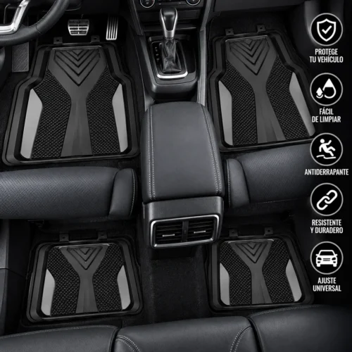 TAPETE AUTOMOTRIZ 4 PZAS GRIS