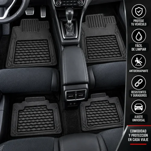 TAPETE AUTOMOTRIZ 4 PZAS NEGRO