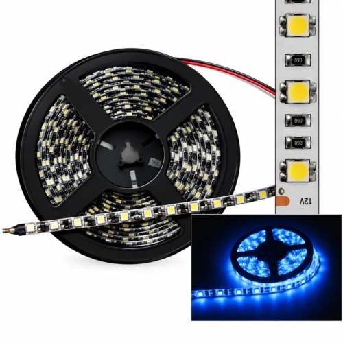 5050-IB-24V ROLLO DE LED SMD 5050 FLEXIBLE RECORTABLE LUZ AZUL ICE (ROLLO)