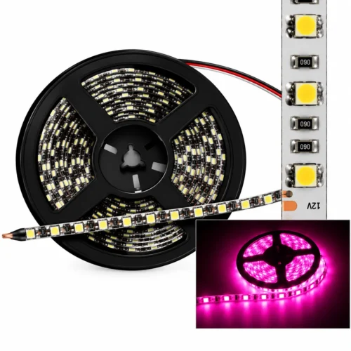 5050-PK ROLLO DE LED SMD 5050 FLEXIBLE RECORTABLE LUZ ROSA (ROLLO)