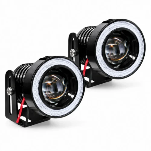 64WH FARO DE LED CON OJO DE ANGEL 12V BLANCO LUZ FIJA 6.5CM (PAR)