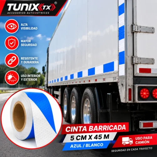 CINTA BARRICADA 5CMX45M AZUL BLANCO (RLL 45M)