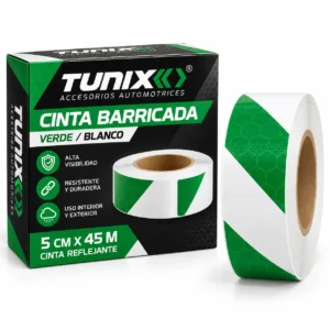 CINTA BARRICADA 5CMX45M VERDE BLANCO (RLL 45M)