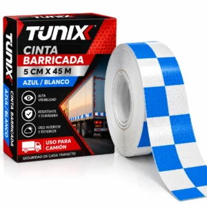 CINTA BARRICADA 5CMX45M AZUL BLANCO (RLL 45M)
