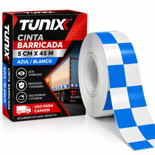 CINTA BARRICADA 5CMX45M AZUL BLANCO (RLL 45M)